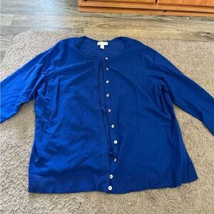 Charter club woman blue button up cardigan sweater size 2X